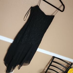 Jessica McClintock Black Spaghetti Strap High Low Dress